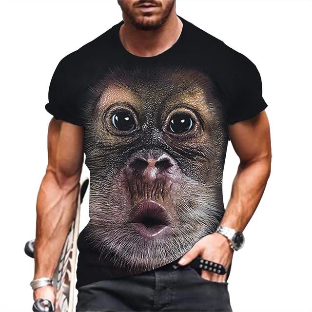2023 Summer Hot Selling Gorilla Pattern Short Sleeve Monkey Mens T-shirt Womens Personalized Casual Breathable Short